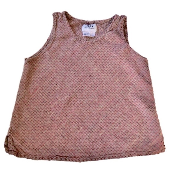 RED Flax 100% Linen Textured Weave Tank Top Size Small EUC - Picture 5 of 8